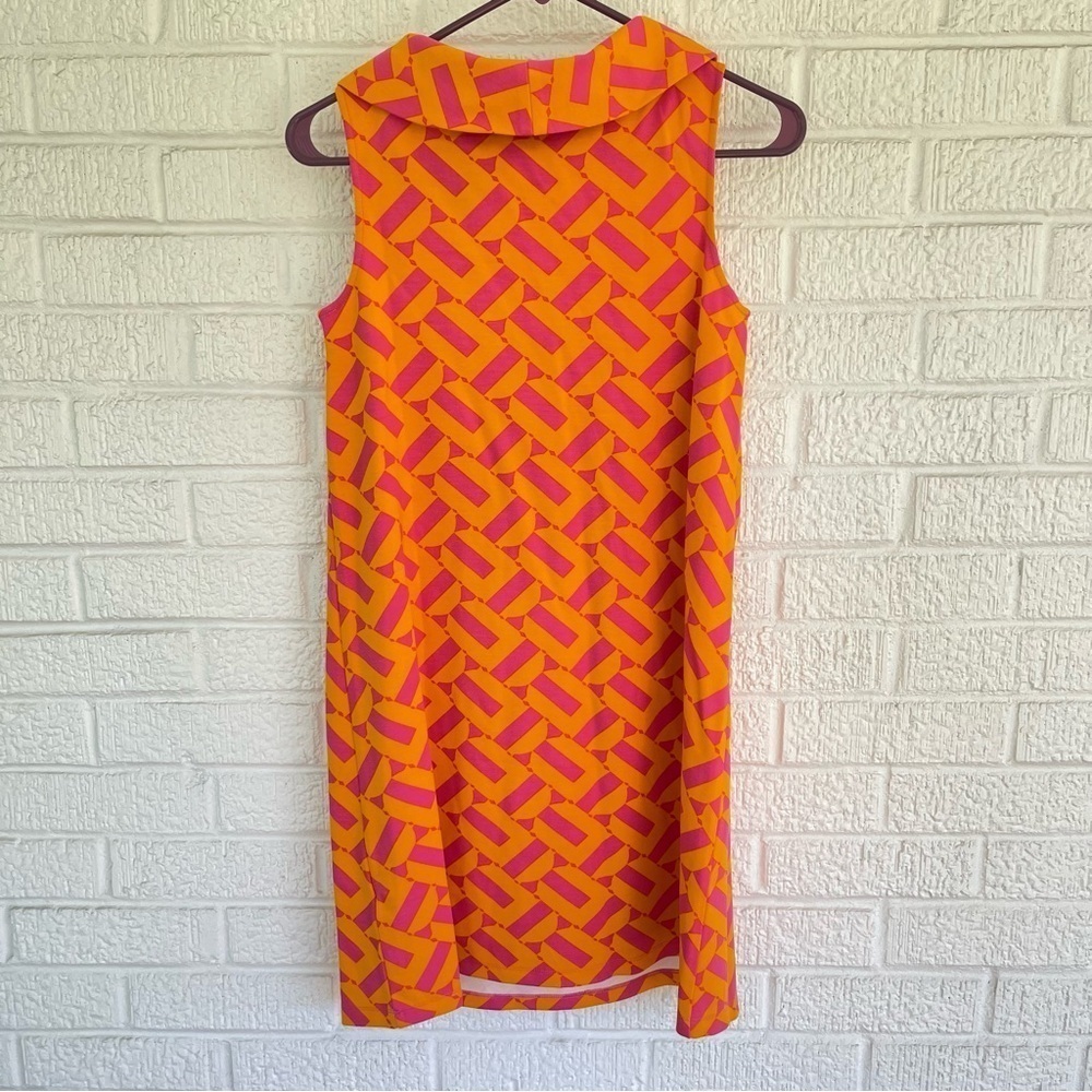 NEW Trina Turk Leko Boat Neck Swing Dress Orange Pink Size XS NWT - Picture 7 of 7